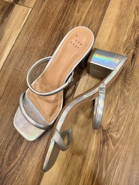 a new day Silver Block Heels Size 6.5